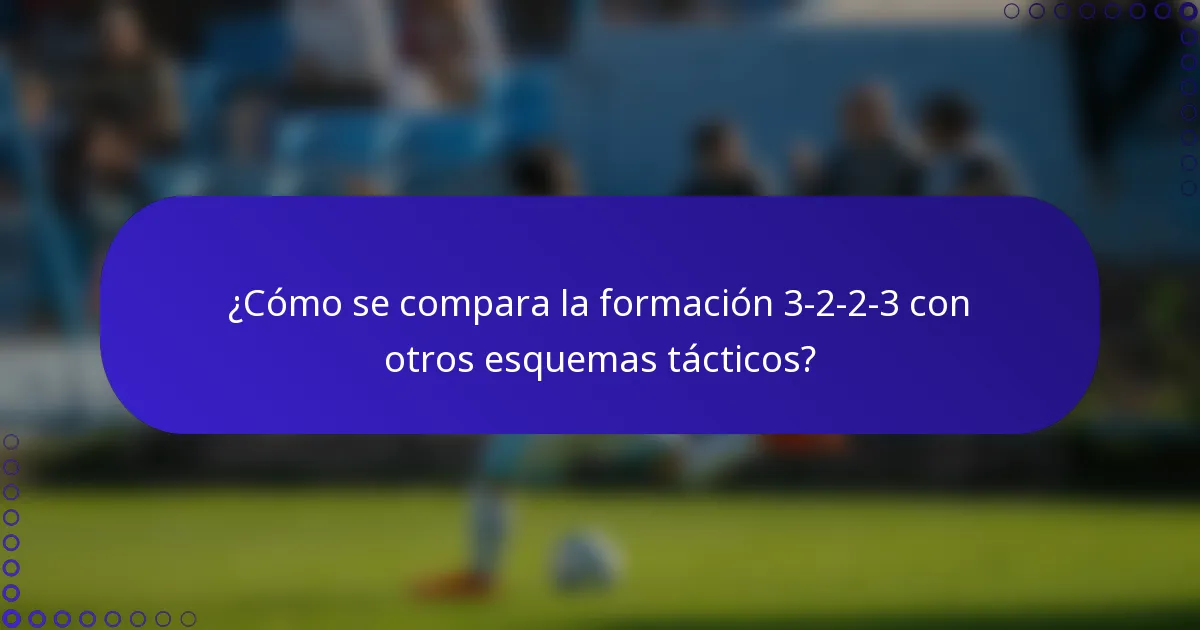 ¿Cómo se compara la formación 3-2-2-3 con otros esquemas tácticos?