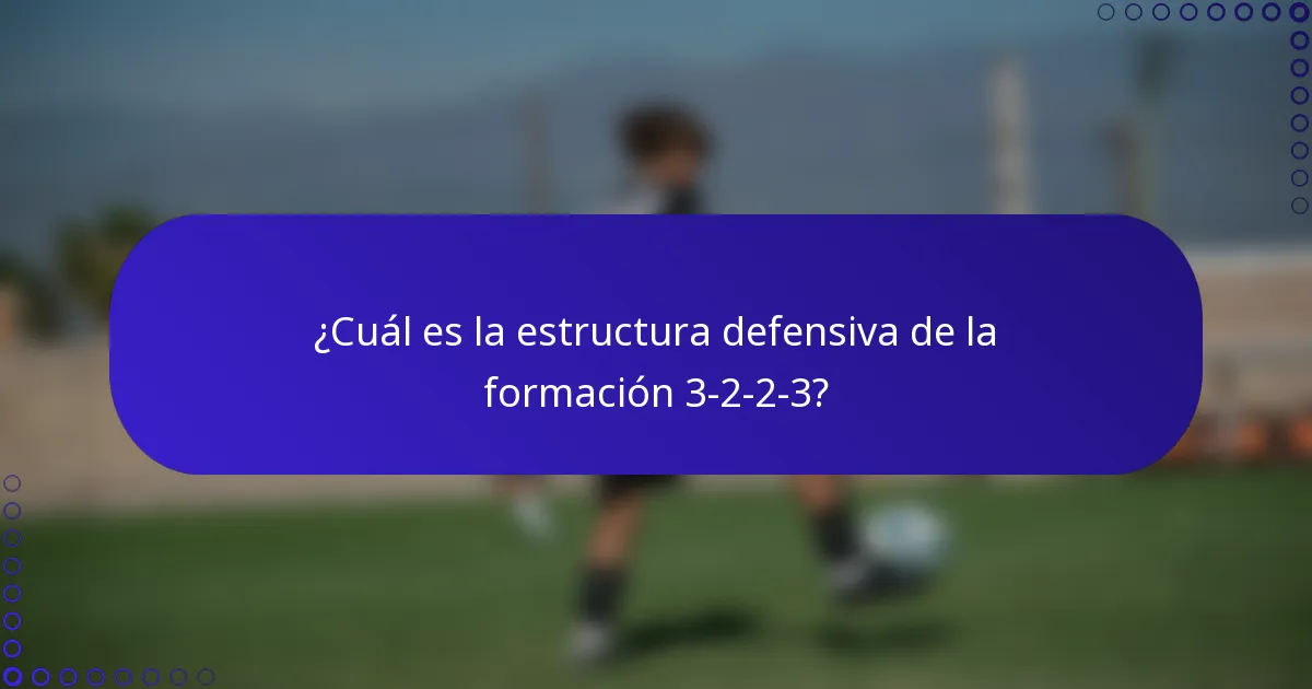 ¿Cuál es la estructura defensiva de la formación 3-2-2-3?