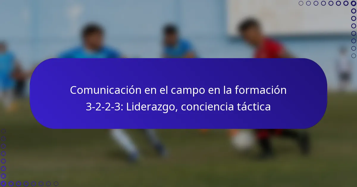 Comunicación en el campo en la formación 3-2-2-3: Liderazgo, conciencia táctica