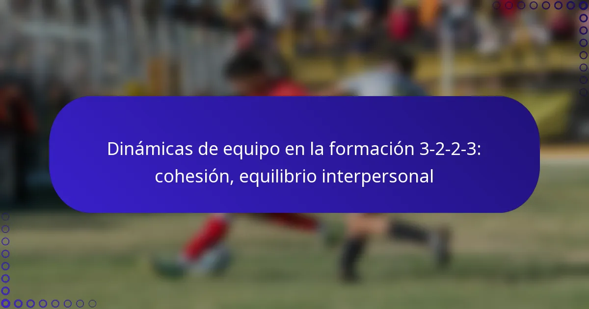 Dinámicas de equipo en la formación 3-2-2-3: cohesión, equilibrio interpersonal