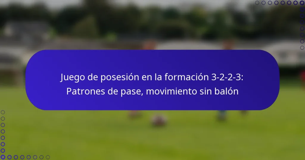 Juego de posesión en la formación 3-2-2-3: Patrones de pase, movimiento sin balón