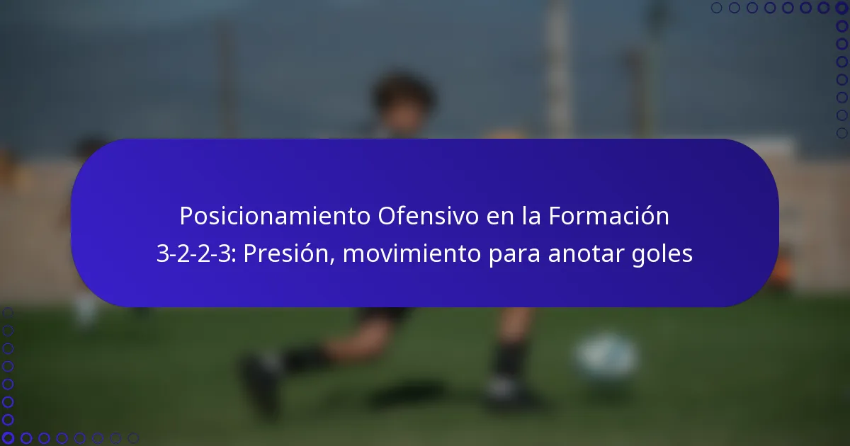Posicionamiento Ofensivo en la Formación 3-2-2-3: Presión, movimiento para anotar goles