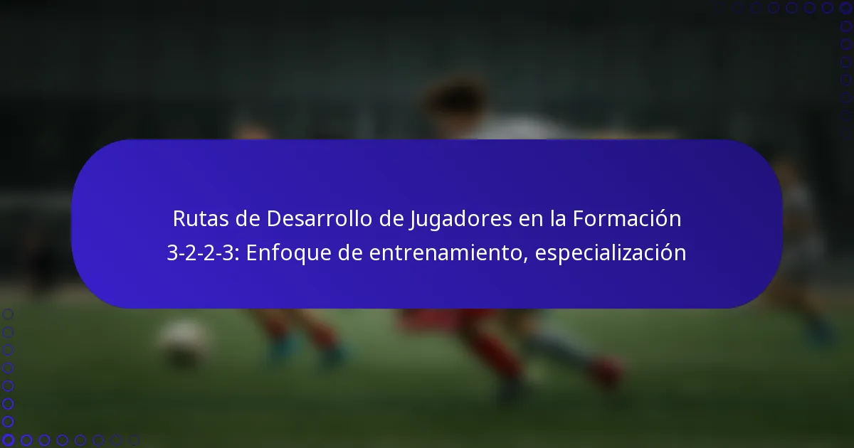 Rutas de Desarrollo de Jugadores en la Formación 3-2-2-3: Enfoque de entrenamiento, especialización
